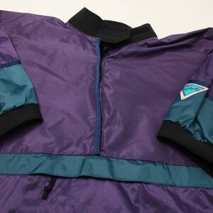 Vintage Stohlquist Water Ware Jacket Men Extra Large Purple Anorak Half Sleeves